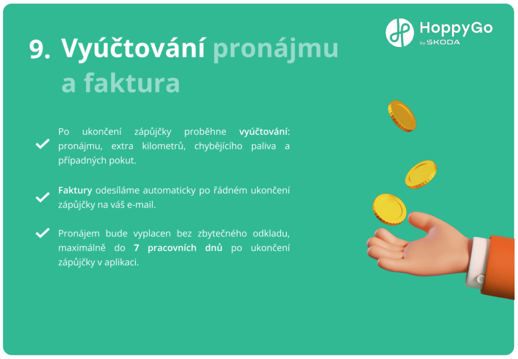 Vyúčtování pronájmu a faktura